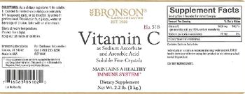 Bronson Laboratories Vitamin C As Sodium Ascorbate And Ascorbic Acid Soluble Fine Crystals - supplement