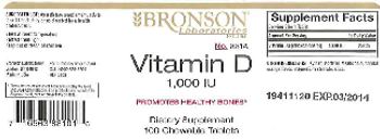 Bronson Laboratories Vitamin D 1,000 IU - supplement