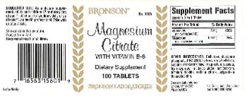Bronson Magnesium Citrate With Vitamin B-6 - supplement