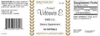 Bronson Laboratories Natural Vitamin E 1000 IU - supplement