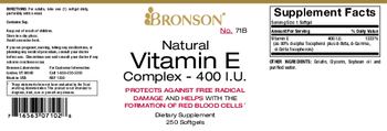 Bronson Natural Vitamin E Complex - 400 IU - supplement