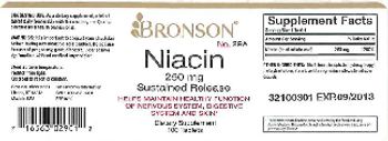 Bronson Niacin 250 mg Sustained Release - supplement