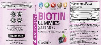 Bronson Nutrition Biotin Gummies 5000 mcg Berry Flavor - supplement