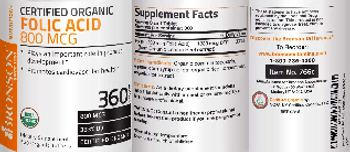 Bronson Nutrition Certified Organic Folic Acid 800 mcg - supplement
