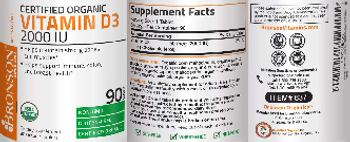 Bronson Nutrition Certified Organic Vitamin D3 2000 IU - supplement