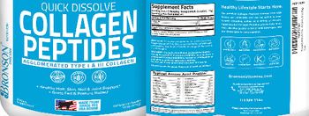 Bronson Nutrition Quick Dissolve Collagen Peptides Unflavored Powder - supplement