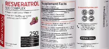 Bronson Nutrition Resveratrol 500 Complex - supplement