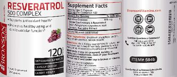 Bronson Nutrition Resveratrol 500 Complex - supplement