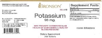 Bronson Potassium 98 mg. - supplement