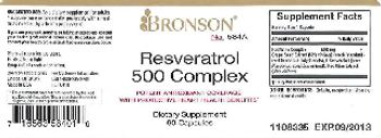 Bronson Resveratrol 500 Complex - supplement