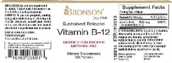 Bronson Sustained Release Vitamin B-12 - supplement