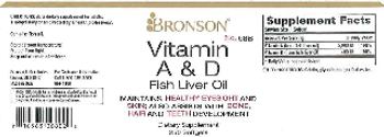 Bronson Vitamin A & D Fish Liver Oil - supplement