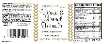 Bronson Vitamin & Mineral Formula - supplement