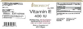 Bronson Vitamin E 400 IU - supplement