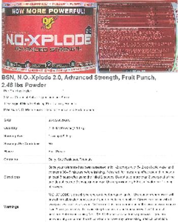 BSN N.O.-Xplode 2.0 Fruit Punch - 