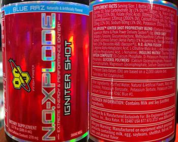 BSN N.O.-Xplode Igniter Shot Blue Raz - supplement
