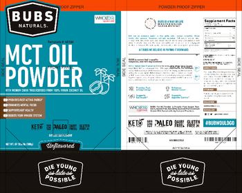 BUBS Naturals MCT Oil Powder Unflavored - supplement