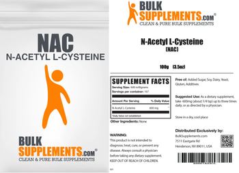 BulkSupplements.com NAC N-Acetyl L-Cysteine - supplement