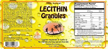 California Academy Of Health 100% Natural Lecithin Granules - supplement