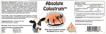 California Academy Of Health Absolute Colostrum - supplement