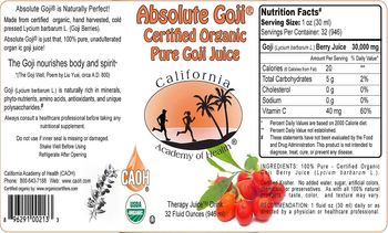 California Academy Of Health Absolute Goji - supplement