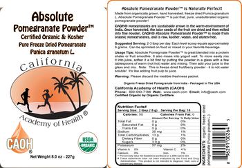California Academy Of Health Absolute Pomegranate Powder - supplement