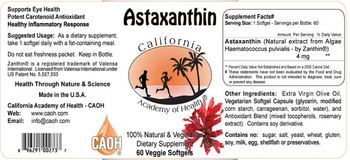 California Academy Of Health Astaxanthin - supplement