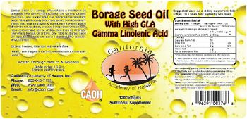 California Academy Of Health Borage Seed Oil with High GLA Gamma Linolenic Acid - nutritional supplement