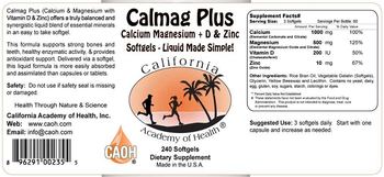 California Academy Of Health Calmag Plus - supplement