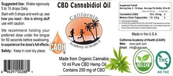 California Academy Of Health CBD Cannabidiol Oil - 