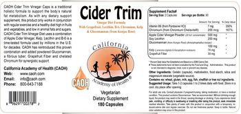California Academy Of Health Cider Trim - supplement