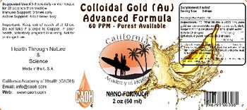 California Academy Of Health Colloidal Gold (AU) 60 PPM Advanced Formula - supplement