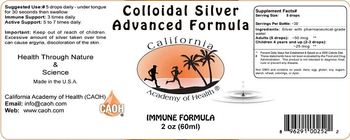 California Academy Of Health Colloidal Silver Advanced Formula - 