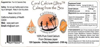 California Academy Of Health Coral Calcium Ultra Calmag from the Sea 2100 mg - supplement