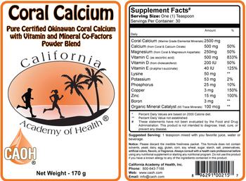California Academy Of Health Coral Calcium - 
