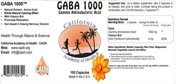 California Academy Of Health GABA 1000 - 