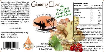 California Academy Of Health Ginseng Elixir - liquid herbal supplement