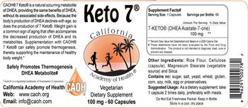 California Academy Of Health Keto 7 - supplement
