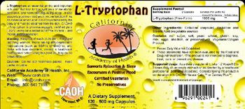 California Academy Of Health L-Tryptophan - supplement