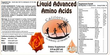 California Academy Of Health Liquid Advanced Amino Acids - supplement