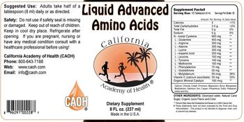 California Academy Of Health Liquid Advanced Amino Acids - supplement