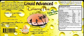 California Academy Of Health Liquid Advanced Ginseng Plus - 100 natural nutritional supplement