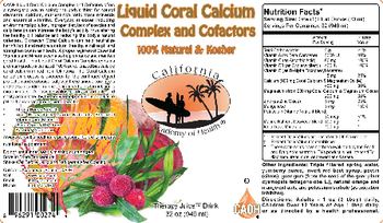 California Academy Of Health Liquid Coral Calcium Complex and Cofactors - supplement