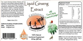 California Academy Of Health Liquid Ginseng Extract - nutritional supplement