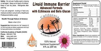 California Academy Of Health Liquid Immune Barrier Advanced Formula with Echinacea and Beta Glucan - nutritional supplement