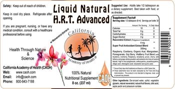 California Academy Of Health Liquid Natural H.R.T. Advanced - nutritional supplement