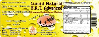 California Academy Of Health Liquid Natural H.R.T. Advanced - 100 natural nutritional supplement