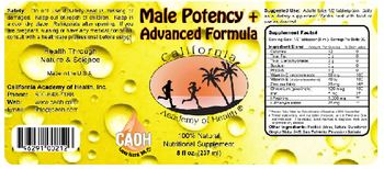 California Academy Of Health Male Potency + Advanced Formula - 100 natural nutritional supplement