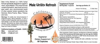 California Academy Of Health Male Virility Refresh - supplement