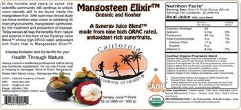 California Academy Of Health Mangosteen Elixir - 